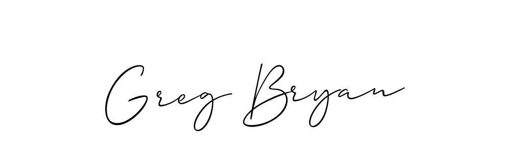 How to make Greg Bryan name signature. Use Allison_Script style for creating short signs online. This is the latest handwritten sign. Greg Bryan signature style 2 images and pictures png