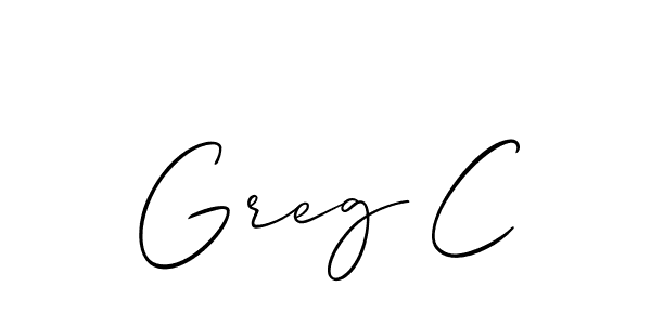 How to make Greg C name signature. Use Allison_Script style for creating short signs online. This is the latest handwritten sign. Greg C signature style 2 images and pictures png