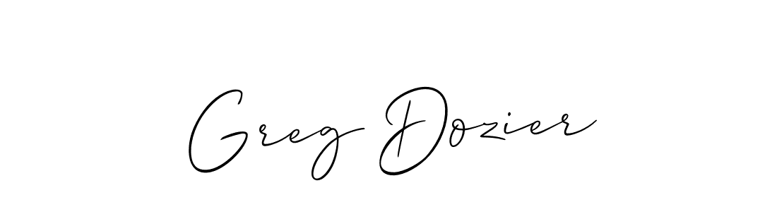 This is the best signature style for the Greg Dozier name. Also you like these signature font (Allison_Script). Mix name signature. Greg Dozier signature style 2 images and pictures png