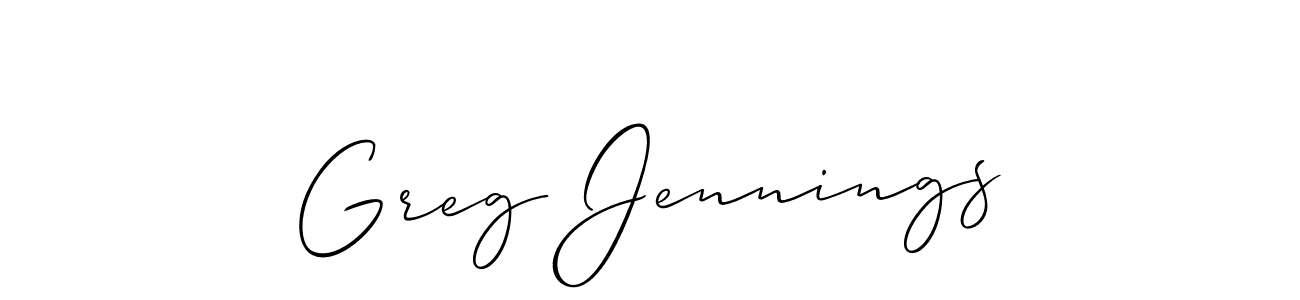 How to Draw Greg Jennings signature style? Allison_Script is a latest design signature styles for name Greg Jennings. Greg Jennings signature style 2 images and pictures png