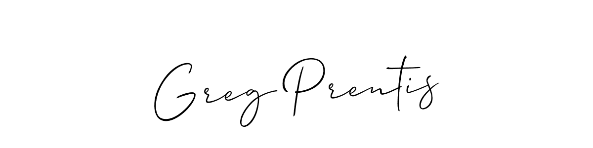 You should practise on your own different ways (Allison_Script) to write your name (Greg Prentis) in signature. don't let someone else do it for you. Greg Prentis signature style 2 images and pictures png