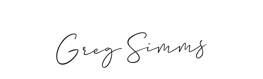 It looks lik you need a new signature style for name Greg Simms. Design unique handwritten (Allison_Script) signature with our free signature maker in just a few clicks. Greg Simms signature style 2 images and pictures png