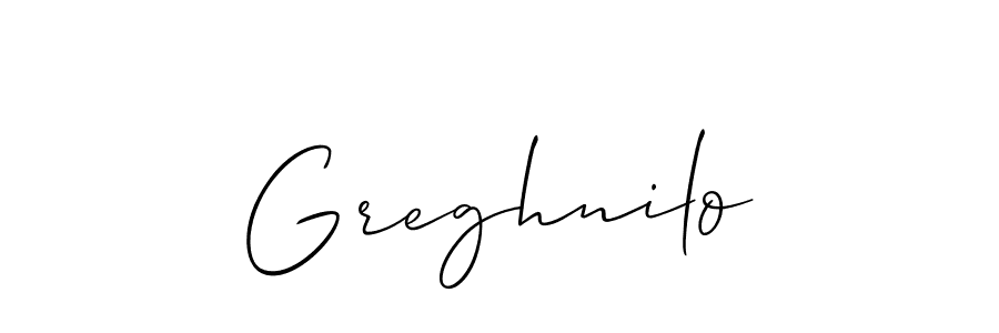Make a beautiful signature design for name Greghnilo. With this signature (Allison_Script) style, you can create a handwritten signature for free. Greghnilo signature style 2 images and pictures png