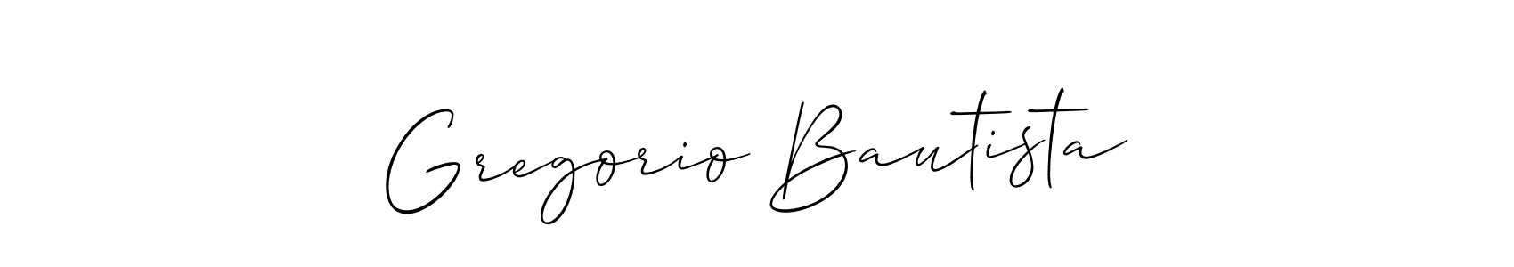 How to make Gregorio Bautista name signature. Use Allison_Script style for creating short signs online. This is the latest handwritten sign. Gregorio Bautista signature style 2 images and pictures png