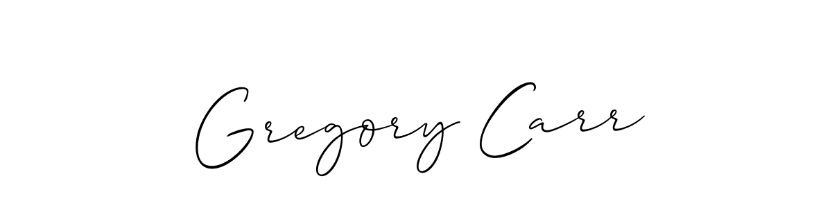 Allison_Script is a professional signature style that is perfect for those who want to add a touch of class to their signature. It is also a great choice for those who want to make their signature more unique. Get Gregory Carr name to fancy signature for free. Gregory Carr signature style 2 images and pictures png