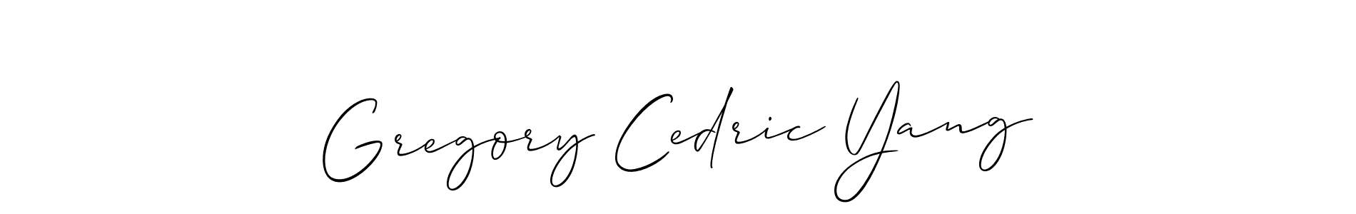 Use a signature maker to create a handwritten signature online. With this signature software, you can design (Allison_Script) your own signature for name Gregory Cedric Yang. Gregory Cedric Yang signature style 2 images and pictures png