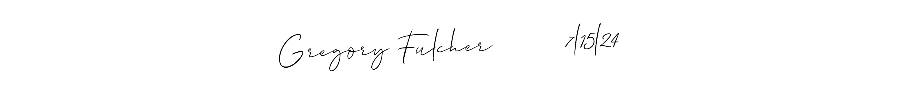 Also we have Gregory Fulcher         7l15l24 name is the best signature style. Create professional handwritten signature collection using Allison_Script autograph style. Gregory Fulcher         7l15l24 signature style 2 images and pictures png