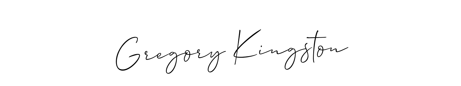 The best way (Allison_Script) to make a short signature is to pick only two or three words in your name. The name Gregory Kingston include a total of six letters. For converting this name. Gregory Kingston signature style 2 images and pictures png