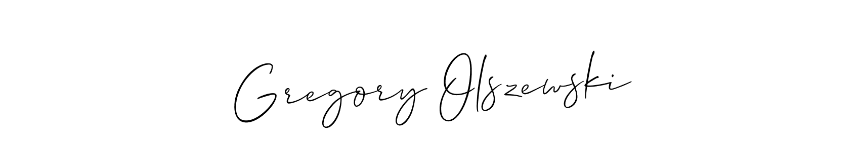 Also You can easily find your signature by using the search form. We will create Gregory Olszewski name handwritten signature images for you free of cost using Allison_Script sign style. Gregory Olszewski signature style 2 images and pictures png