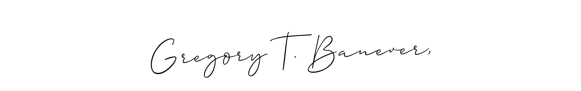 Similarly Allison_Script is the best handwritten signature design. Signature creator online .You can use it as an online autograph creator for name Gregory T. Banever,. Gregory T. Banever, signature style 2 images and pictures png