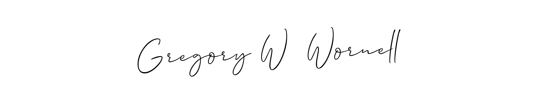 How to make Gregory W  Wornell name signature. Use Allison_Script style for creating short signs online. This is the latest handwritten sign. Gregory W  Wornell signature style 2 images and pictures png