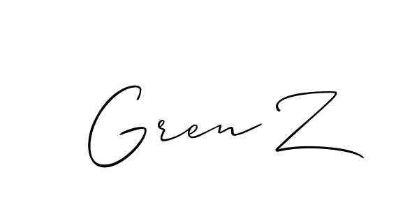 Make a short Gren Z signature style. Manage your documents anywhere anytime using Allison_Script. Create and add eSignatures, submit forms, share and send files easily. Gren Z signature style 2 images and pictures png