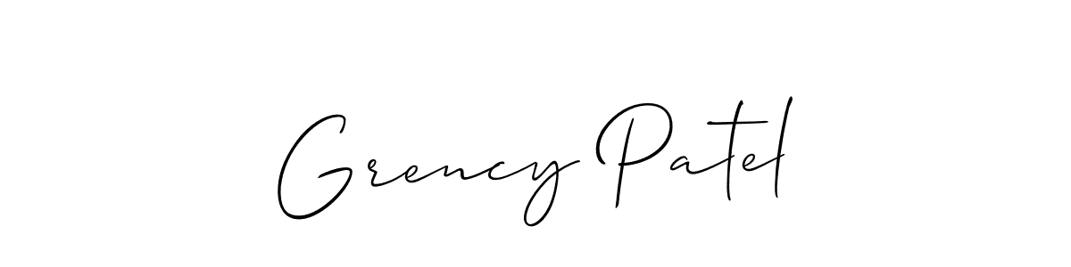 Check out images of Autograph of Grency Patel name. Actor Grency Patel Signature Style. Allison_Script is a professional sign style online. Grency Patel signature style 2 images and pictures png