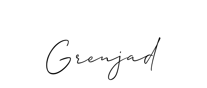 Allison_Script is a professional signature style that is perfect for those who want to add a touch of class to their signature. It is also a great choice for those who want to make their signature more unique. Get Grenjad name to fancy signature for free. Grenjad signature style 2 images and pictures png