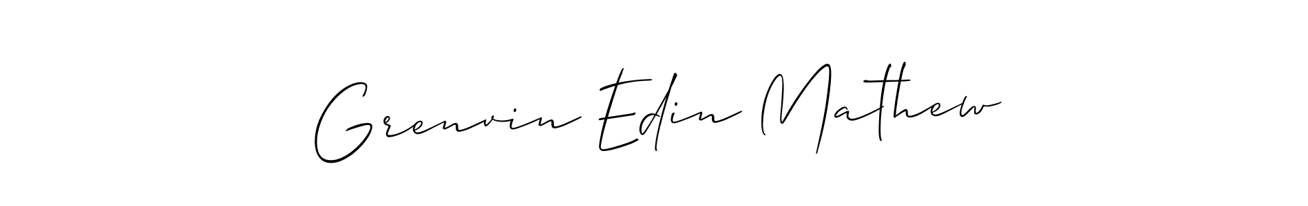 How to make Grenvin Edin Mathew signature? Allison_Script is a professional autograph style. Create handwritten signature for Grenvin Edin Mathew name. Grenvin Edin Mathew signature style 2 images and pictures png