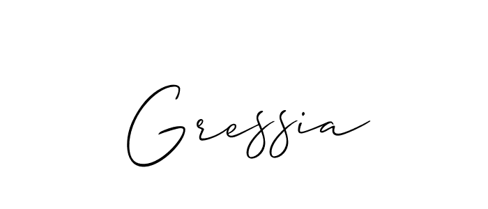 You can use this online signature creator to create a handwritten signature for the name Gressia. This is the best online autograph maker. Gressia signature style 2 images and pictures png