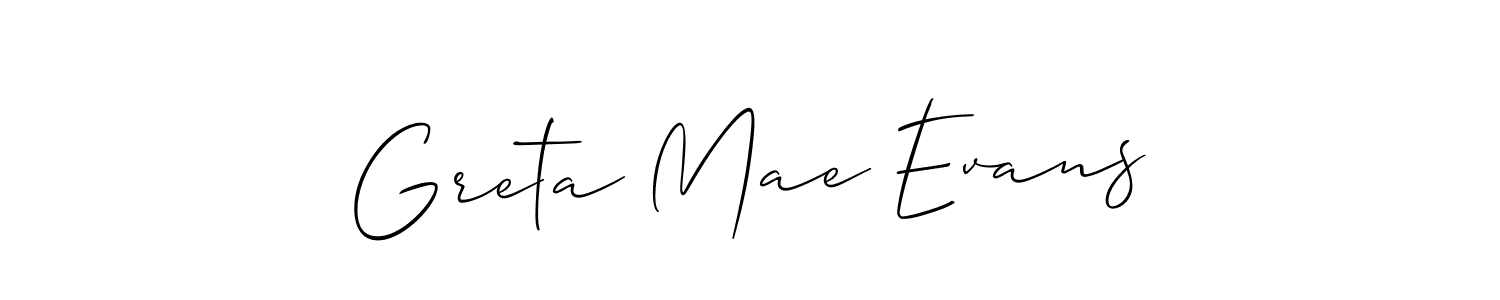 It looks lik you need a new signature style for name Greta Mae Evans. Design unique handwritten (Allison_Script) signature with our free signature maker in just a few clicks. Greta Mae Evans signature style 2 images and pictures png
