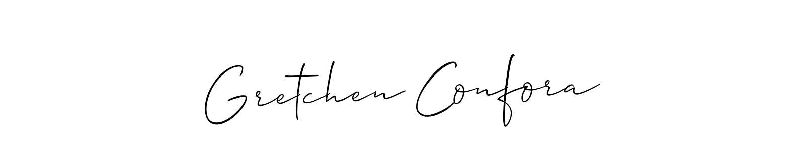 Also You can easily find your signature by using the search form. We will create Gretchen Confora name handwritten signature images for you free of cost using Allison_Script sign style. Gretchen Confora signature style 2 images and pictures png