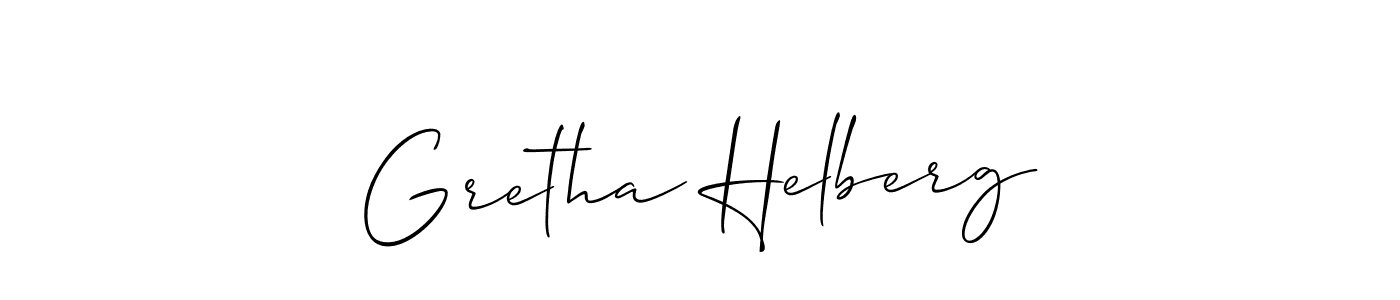 Allison_Script is a professional signature style that is perfect for those who want to add a touch of class to their signature. It is also a great choice for those who want to make their signature more unique. Get Gretha Helberg name to fancy signature for free. Gretha Helberg signature style 2 images and pictures png