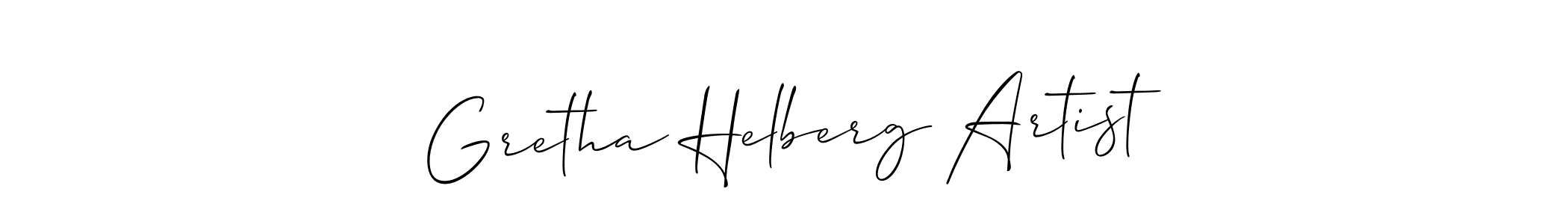 Similarly Allison_Script is the best handwritten signature design. Signature creator online .You can use it as an online autograph creator for name Gretha Helberg Artist. Gretha Helberg Artist signature style 2 images and pictures png