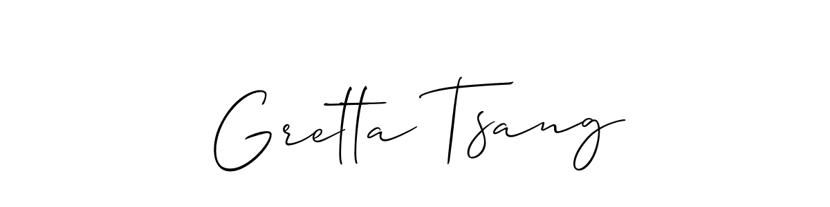 It looks lik you need a new signature style for name Gretta Tsang. Design unique handwritten (Allison_Script) signature with our free signature maker in just a few clicks. Gretta Tsang signature style 2 images and pictures png