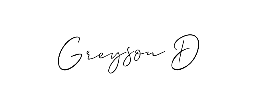 Also You can easily find your signature by using the search form. We will create Greyson D name handwritten signature images for you free of cost using Allison_Script sign style. Greyson D signature style 2 images and pictures png