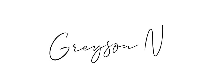 How to Draw Greyson N signature style? Allison_Script is a latest design signature styles for name Greyson N. Greyson N signature style 2 images and pictures png