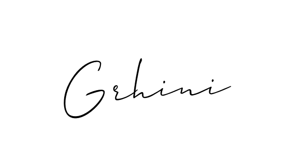 Design your own signature with our free online signature maker. With this signature software, you can create a handwritten (Allison_Script) signature for name Grhini. Grhini signature style 2 images and pictures png