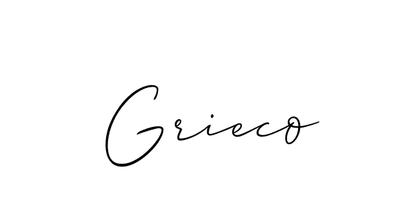 Use a signature maker to create a handwritten signature online. With this signature software, you can design (Allison_Script) your own signature for name Grieco. Grieco signature style 2 images and pictures png
