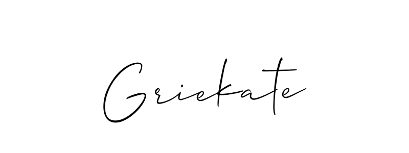 Make a beautiful signature design for name Griekate. With this signature (Allison_Script) style, you can create a handwritten signature for free. Griekate signature style 2 images and pictures png