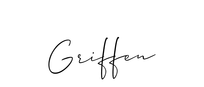 Use a signature maker to create a handwritten signature online. With this signature software, you can design (Allison_Script) your own signature for name Griffen. Griffen signature style 2 images and pictures png