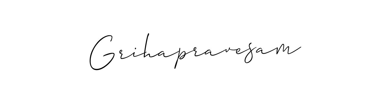 How to make Grihapravesam signature? Allison_Script is a professional autograph style. Create handwritten signature for Grihapravesam name. Grihapravesam signature style 2 images and pictures png