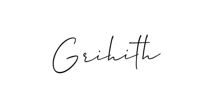 It looks lik you need a new signature style for name Grihith. Design unique handwritten (Allison_Script) signature with our free signature maker in just a few clicks. Grihith signature style 2 images and pictures png