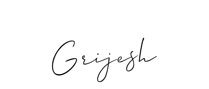 Similarly Allison_Script is the best handwritten signature design. Signature creator online .You can use it as an online autograph creator for name Grijesh. Grijesh signature style 2 images and pictures png