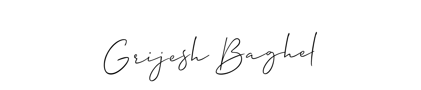 It looks lik you need a new signature style for name Grijesh Baghel. Design unique handwritten (Allison_Script) signature with our free signature maker in just a few clicks. Grijesh Baghel signature style 2 images and pictures png