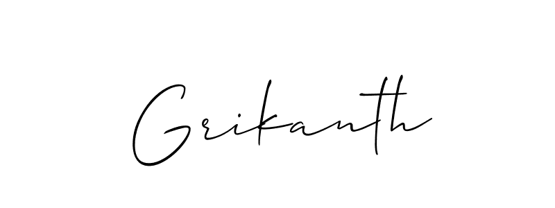 if you are searching for the best signature style for your name Grikanth. so please give up your signature search. here we have designed multiple signature styles  using Allison_Script. Grikanth signature style 2 images and pictures png