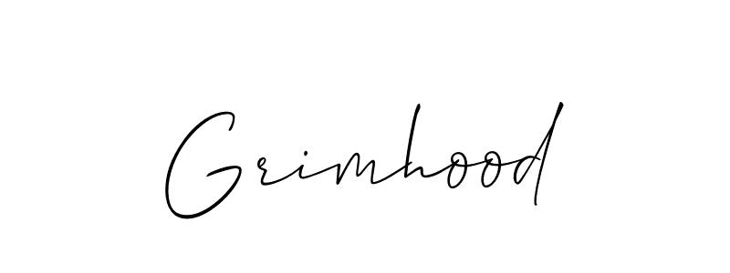 How to make Grimhood signature? Allison_Script is a professional autograph style. Create handwritten signature for Grimhood name. Grimhood signature style 2 images and pictures png