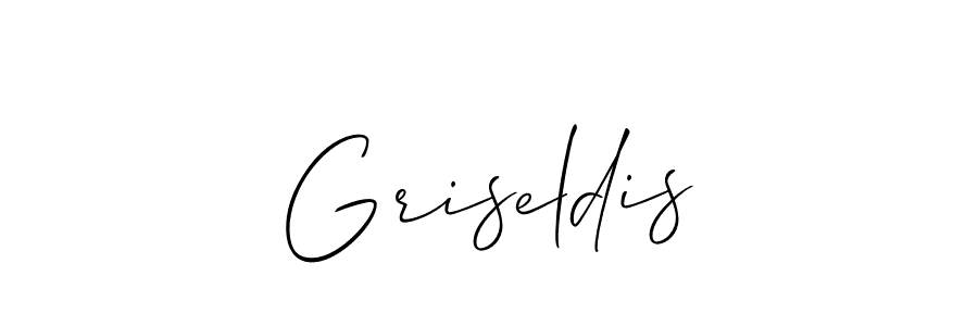 Use a signature maker to create a handwritten signature online. With this signature software, you can design (Allison_Script) your own signature for name Griseldis. Griseldis signature style 2 images and pictures png