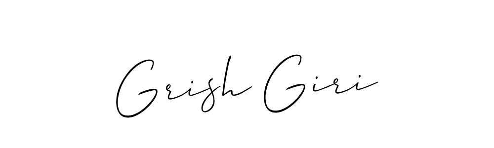 The best way (Allison_Script) to make a short signature is to pick only two or three words in your name. The name Grish Giri include a total of six letters. For converting this name. Grish Giri signature style 2 images and pictures png