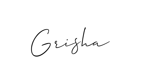 How to make Grisha signature? Allison_Script is a professional autograph style. Create handwritten signature for Grisha name. Grisha signature style 2 images and pictures png