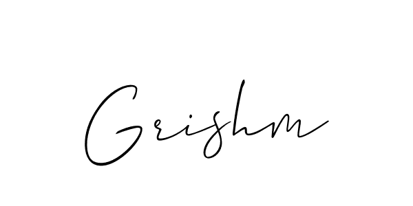 Design your own signature with our free online signature maker. With this signature software, you can create a handwritten (Allison_Script) signature for name Grishm. Grishm signature style 2 images and pictures png
