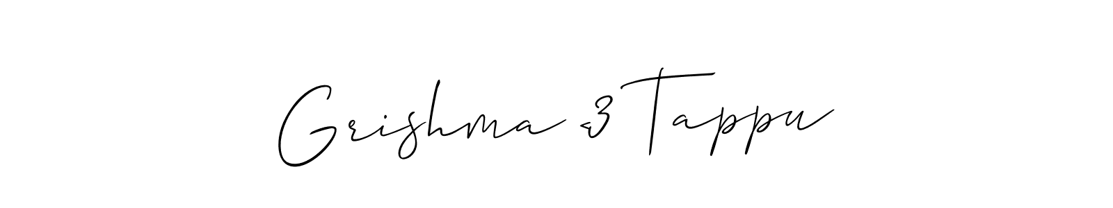 Grishma <3 Tappu stylish signature style. Best Handwritten Sign (Allison_Script) for my name. Handwritten Signature Collection Ideas for my name Grishma <3 Tappu. Grishma <3 Tappu signature style 2 images and pictures png