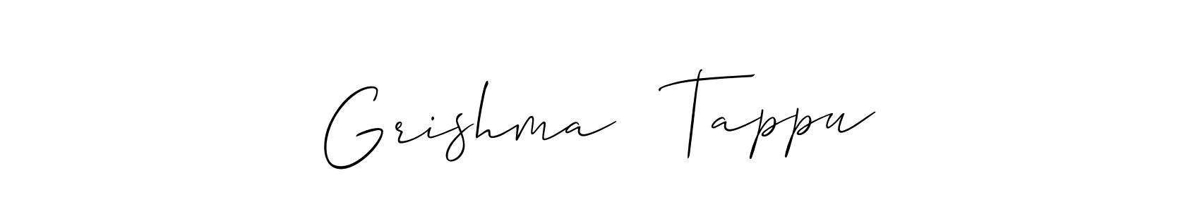 It looks lik you need a new signature style for name Grishma ♡ Tappu. Design unique handwritten (Allison_Script) signature with our free signature maker in just a few clicks. Grishma ♡ Tappu signature style 2 images and pictures png