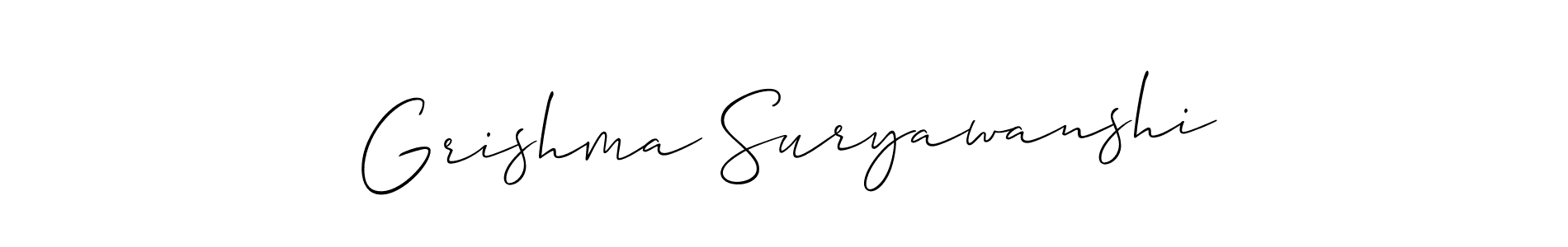 Also we have Grishma Suryawanshi name is the best signature style. Create professional handwritten signature collection using Allison_Script autograph style. Grishma Suryawanshi signature style 2 images and pictures png