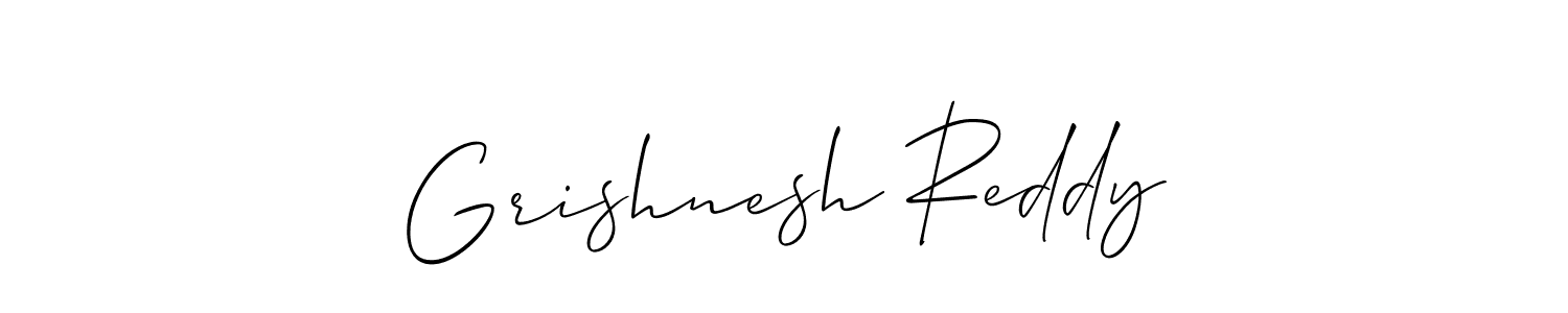 Similarly Allison_Script is the best handwritten signature design. Signature creator online .You can use it as an online autograph creator for name Grishnesh Reddy. Grishnesh Reddy signature style 2 images and pictures png