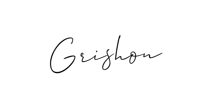 Similarly Allison_Script is the best handwritten signature design. Signature creator online .You can use it as an online autograph creator for name Grishon. Grishon signature style 2 images and pictures png