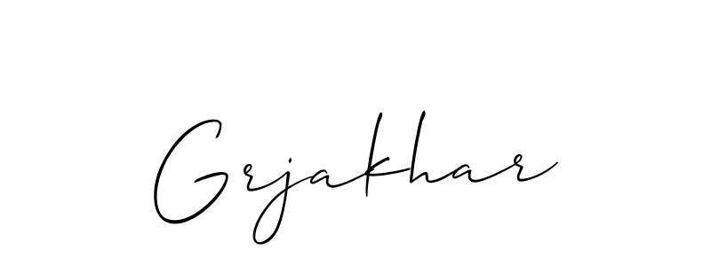 Also we have Grjakhar name is the best signature style. Create professional handwritten signature collection using Allison_Script autograph style. Grjakhar signature style 2 images and pictures png