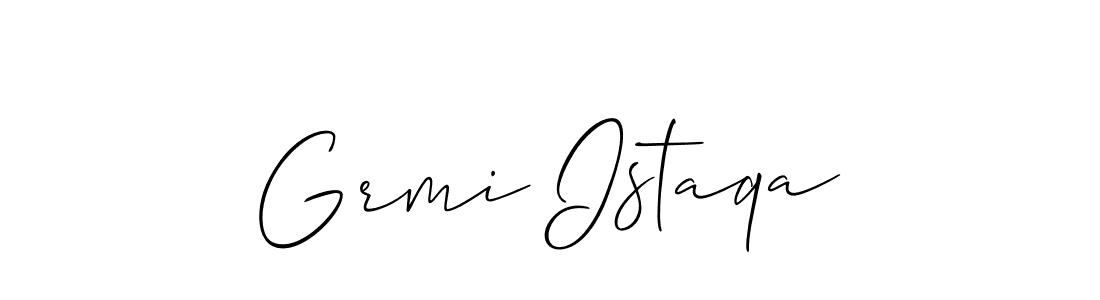 Also You can easily find your signature by using the search form. We will create Grmi Istaqa name handwritten signature images for you free of cost using Allison_Script sign style. Grmi Istaqa signature style 2 images and pictures png
