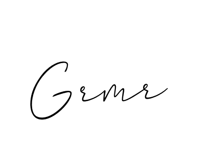 The best way (Allison_Script) to make a short signature is to pick only two or three words in your name. The name Grmr include a total of six letters. For converting this name. Grmr signature style 2 images and pictures png