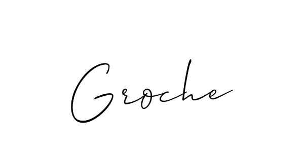 The best way (Allison_Script) to make a short signature is to pick only two or three words in your name. The name Groche include a total of six letters. For converting this name. Groche signature style 2 images and pictures png